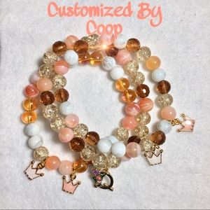 Beaded Howlite Women’s Bracelet Set. Queen Set 👑.